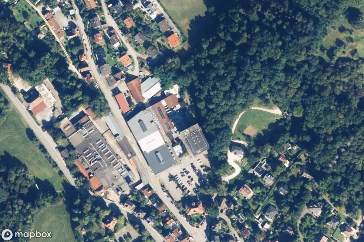 Satelitarny widok z lotu ptaka Pumpenfabrik, opuszczone Fabryka w Schwäbisch Gmünd, Niemcy