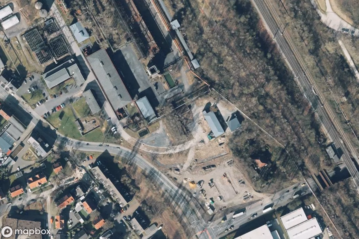 Satellitbillede set fra luften af Fabrik, et forladt Fabrik i Dortmund, Tyskland