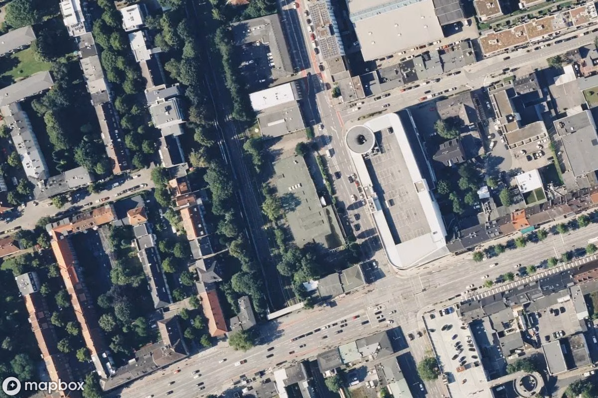 Satelitní letecký pohled na Geschäft, opuštěné Obchod v Hamburg, Německo