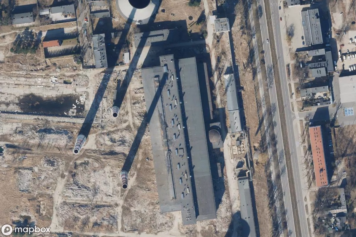 Aerial satellite view of Höllenlöcher, an abandoned Cave in Łódź, Poland