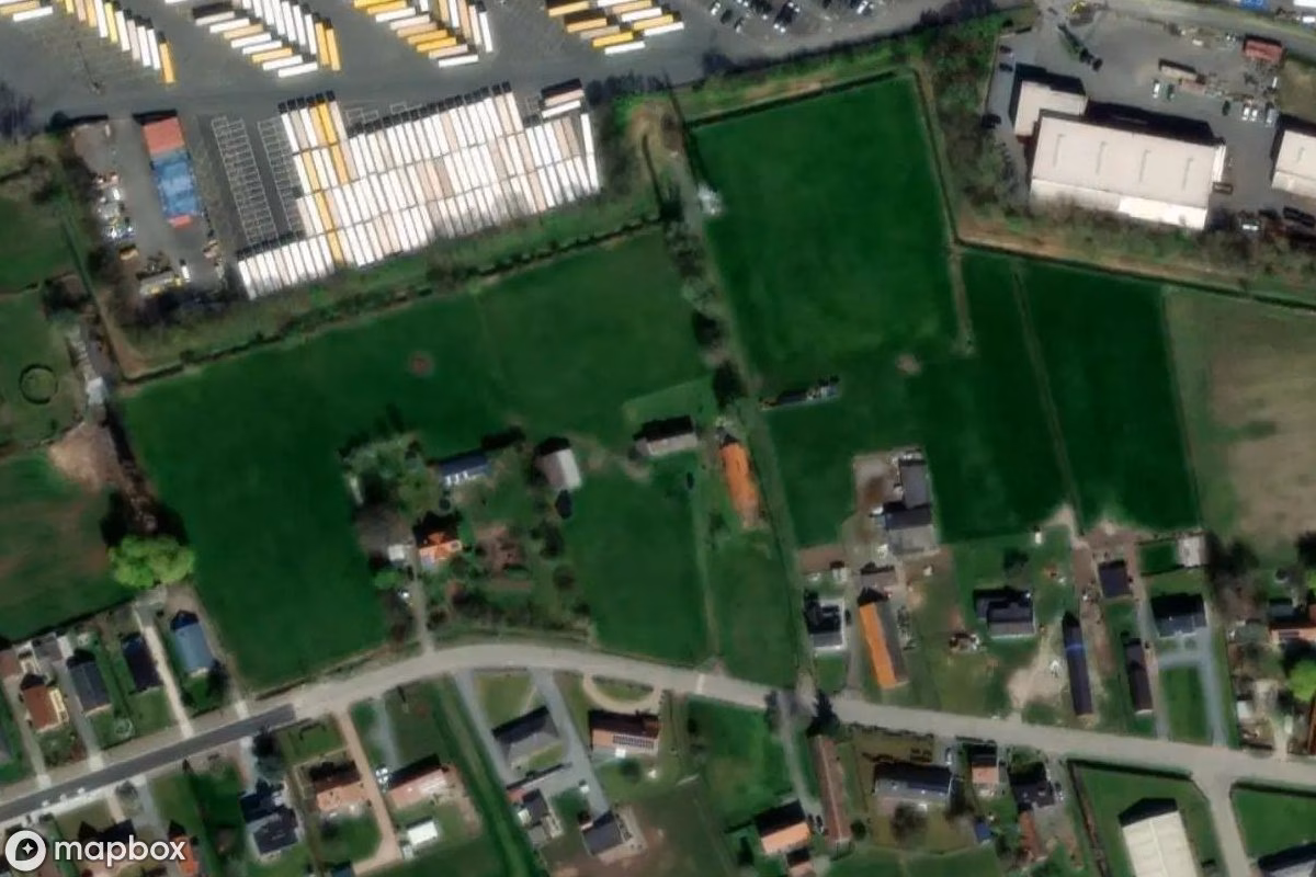 Satelitarny widok z lotu ptaka Hof, opuszczone Gospodarstwo w Ghent, Belgia