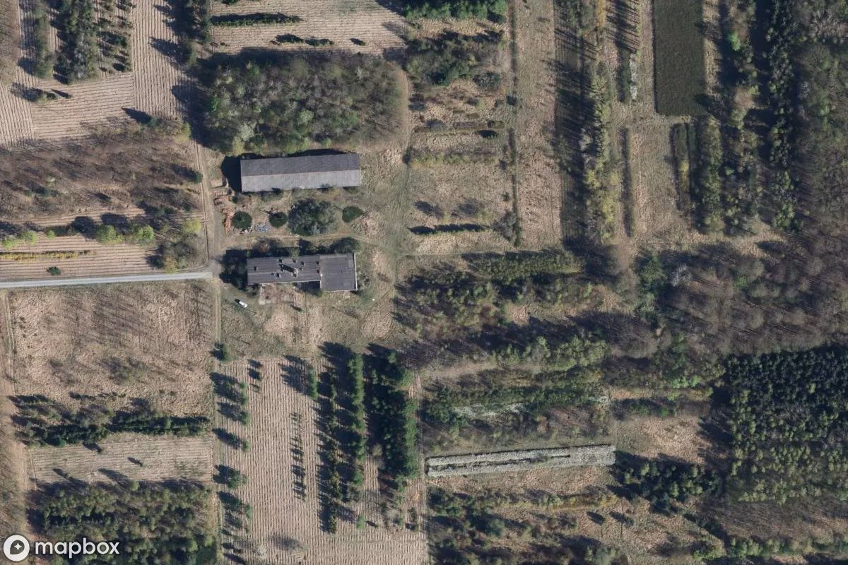 Satellitbillede set fra luften af Grünes Unternehmen, et forladt  i Poznan, Polen