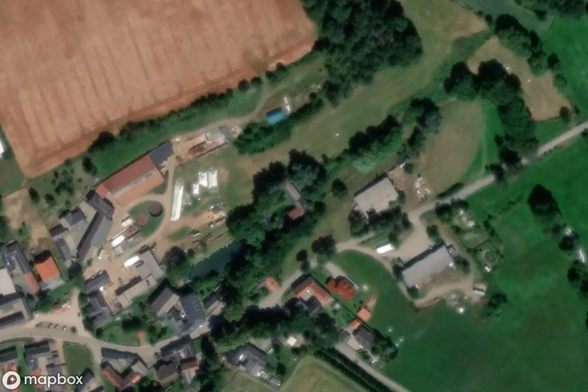 Aerial satellite view of Fabrik, an abandoned Factory in Rödersdorf, Germany