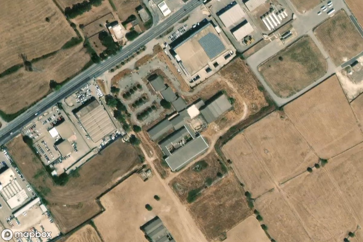 Satellitbillede set fra luften af Lost Place, et forladt  i Ragusa, Italien