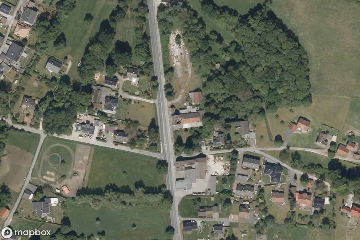 Aerial satellite view of Bordell, an abandoned Nightclub in Detmold, Germany