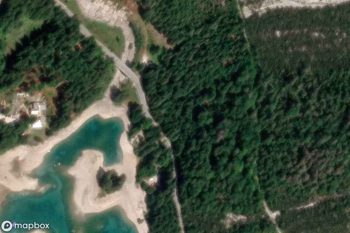 Aerial satellite view of Bunker, an abandoned Bunker in Tarvisio / Tarvis / Trbiž, Italy