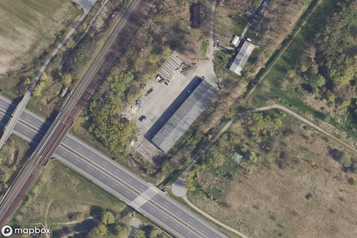 Satellietbeeld vanuit de lucht van Katastrophenschutz, een verlaten Bunker in Berlin, Duitsland