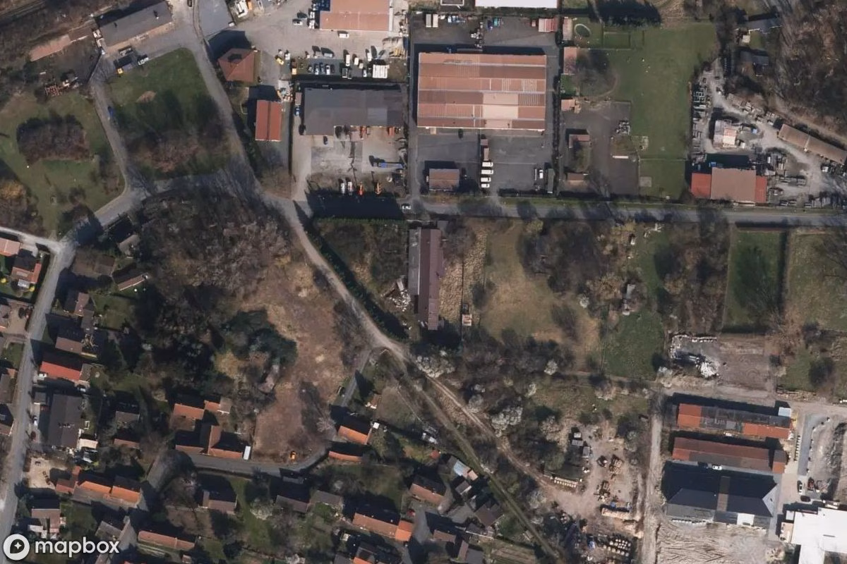 Satellittbilde fra luften av Gebäude, et forlatt  i Salzgitter, Tyskland