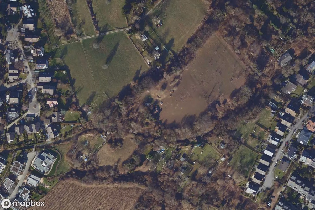 Vista aérea por satélite de Garten, un  abandonado en Bonn, Alemania