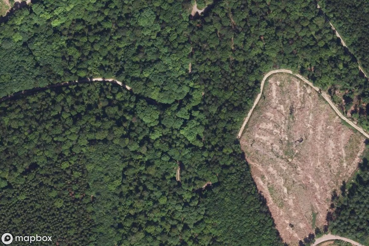 Satellitbild från luften av Eiserfeld Stollen, en övergiven Gruva i Siegen, Tyskland