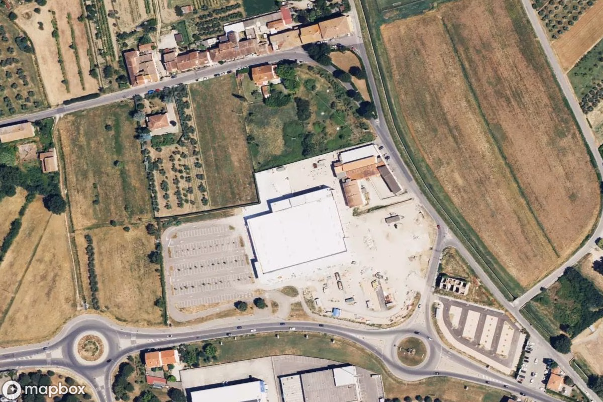 Satelitarny widok z lotu ptaka Fabrik Pontorme, opuszczone Fabryka w Empoli, Włochy