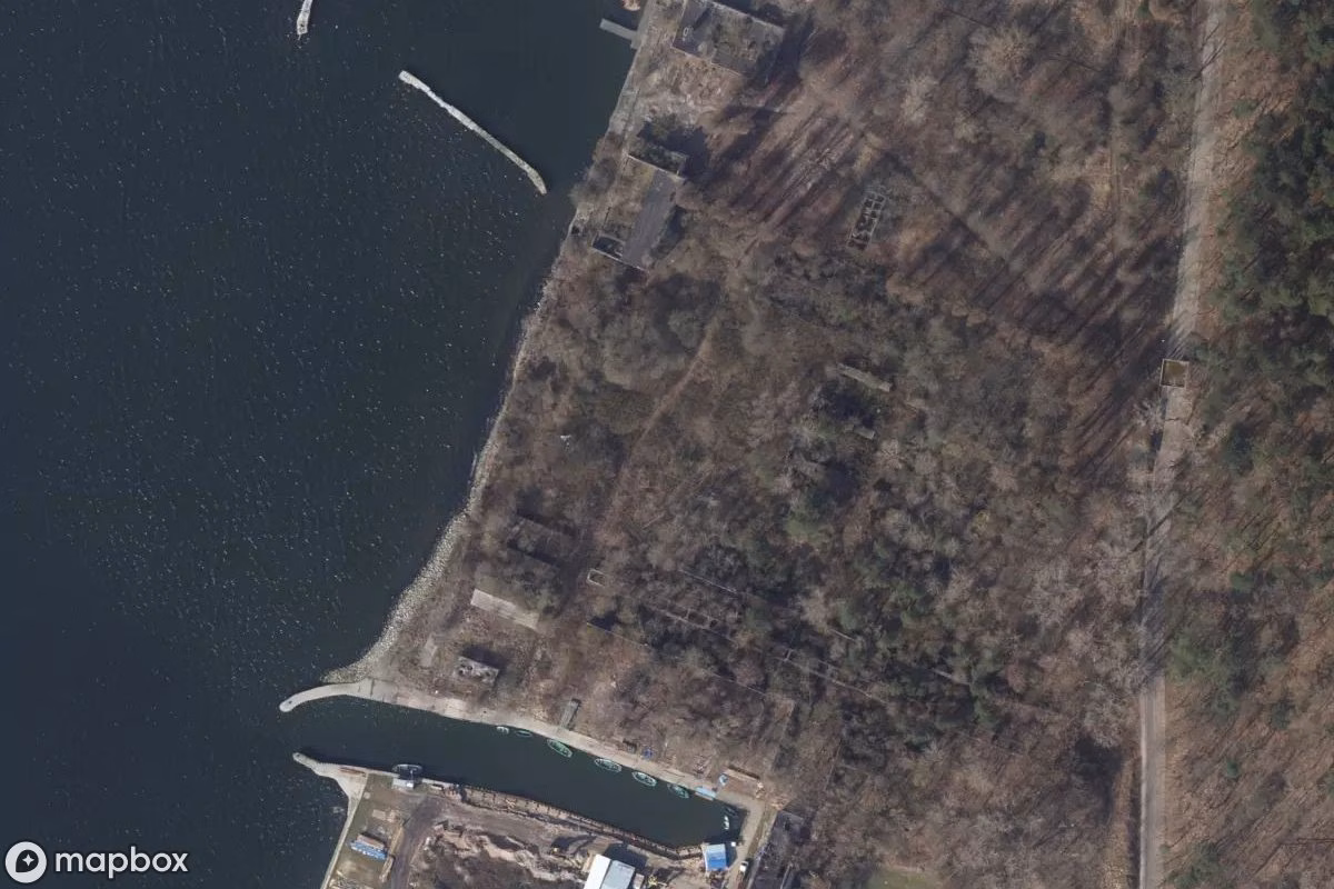 Aerial satellite view of Quistorp-Zementfabrik, an abandoned Factory in Lubin, Poland