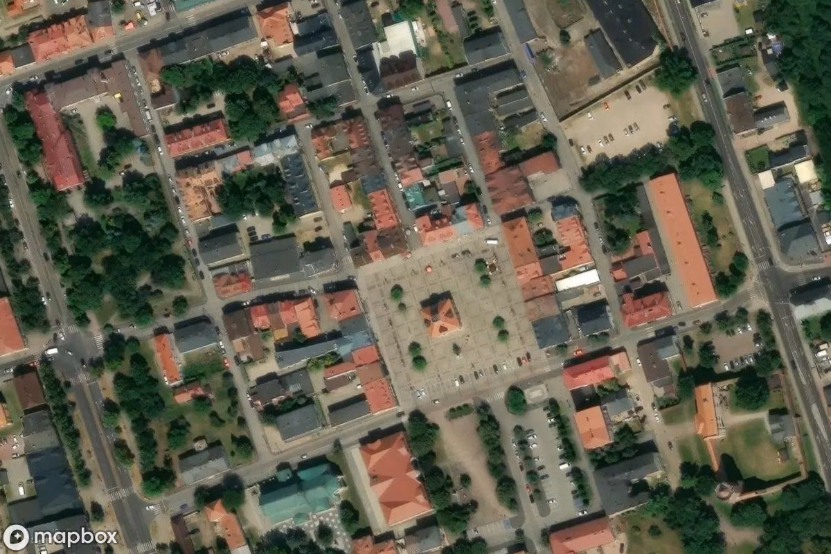 Satelitarny widok z lotu ptaka Marktplatz in Łęczyca, opuszczone w Łęczyca, Polska