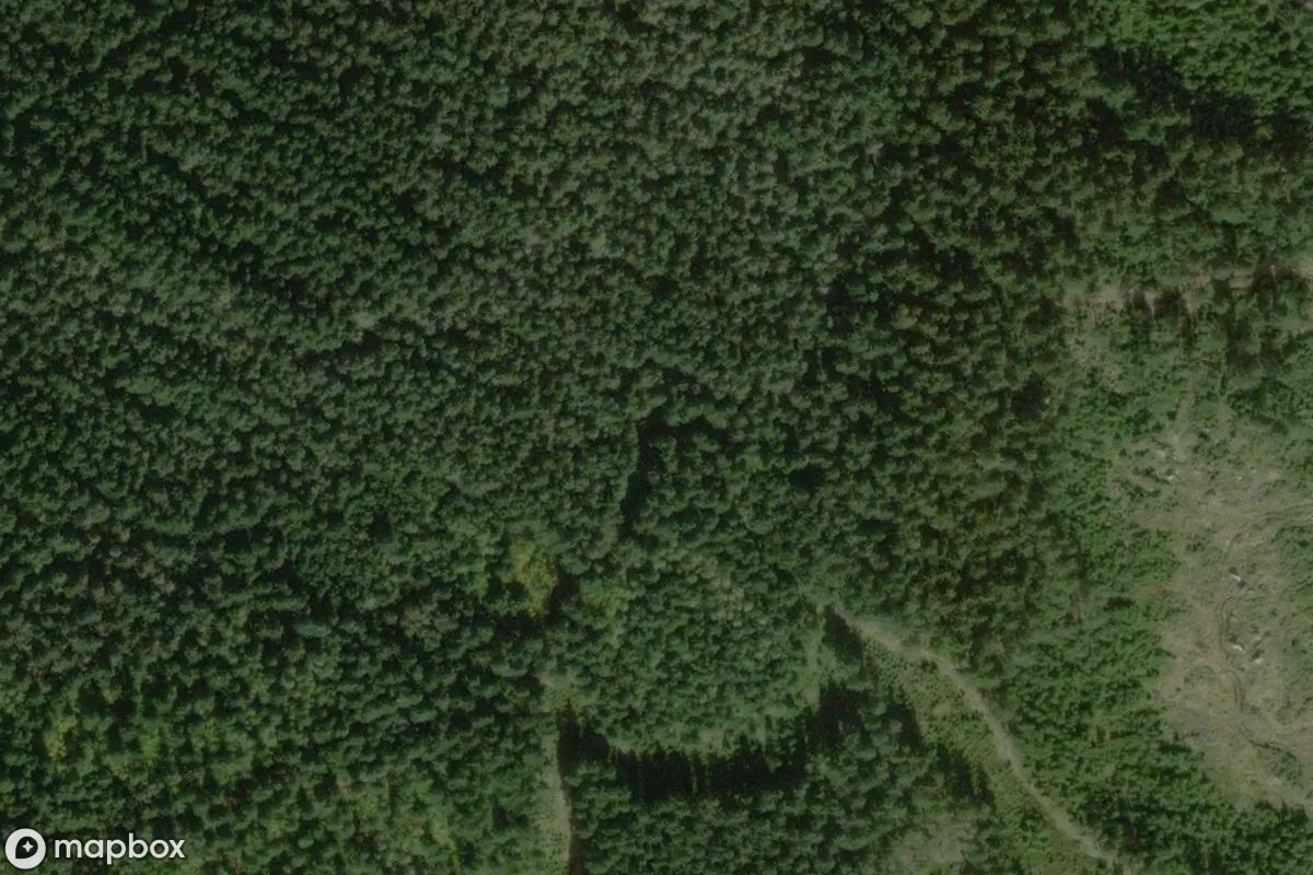 Vista aérea por satélite de Skalnik, un  abandonado en Gruszków, Polonia