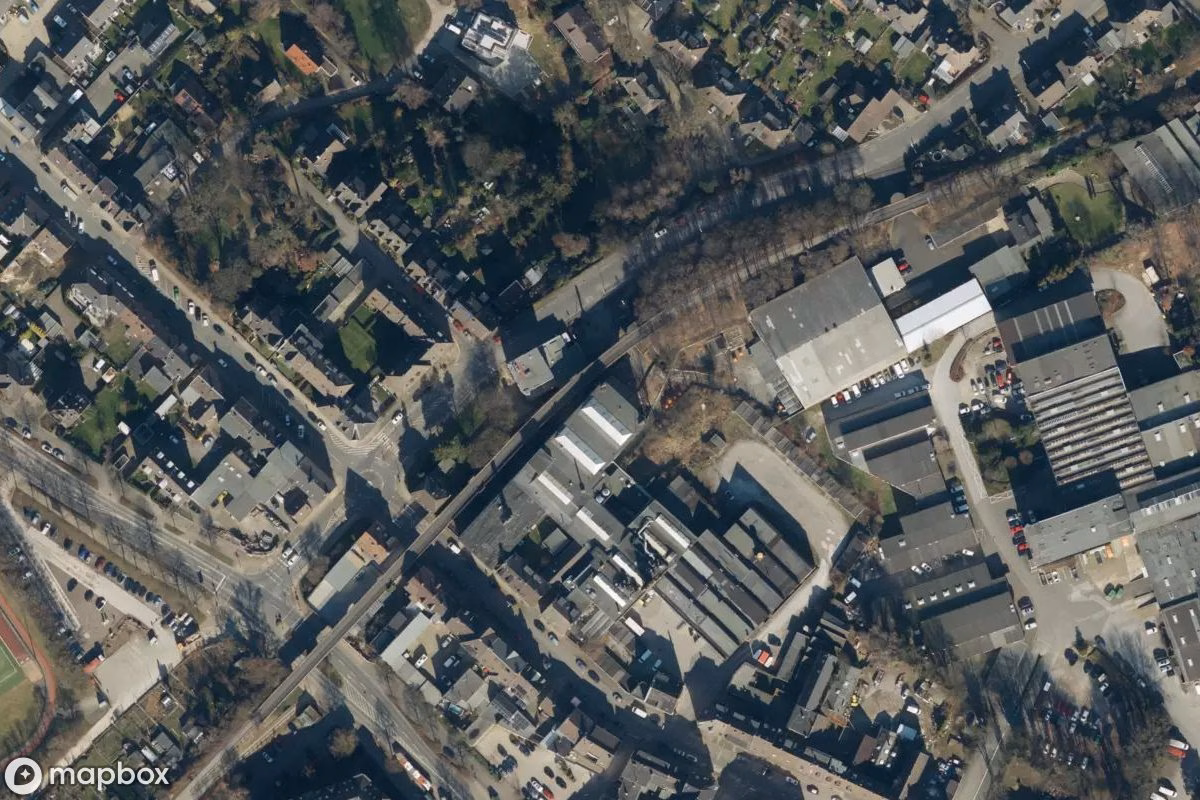 Satellitbillede set fra luften af Fabrik, et forladt Fabrik i Velbert, Tyskland