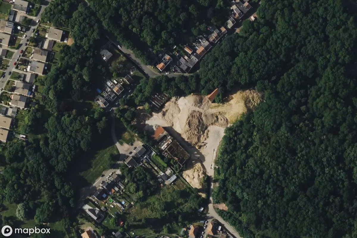 Satellitbild från luften av Zeche, en övergiven Gruva i Seraing, Belgien