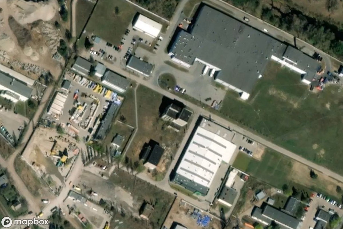 Vue aérienne satellite de Gaswerk, un Usine abandonné à Bydgoszcz, Pologne