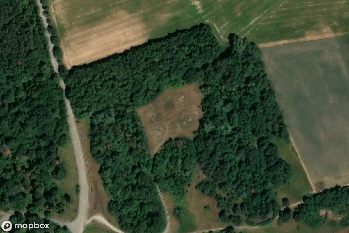 Vista aérea por satélite de Ehem. Army Übungsgelände, un Instalación militar abandonado en Großlangheim, Alemania