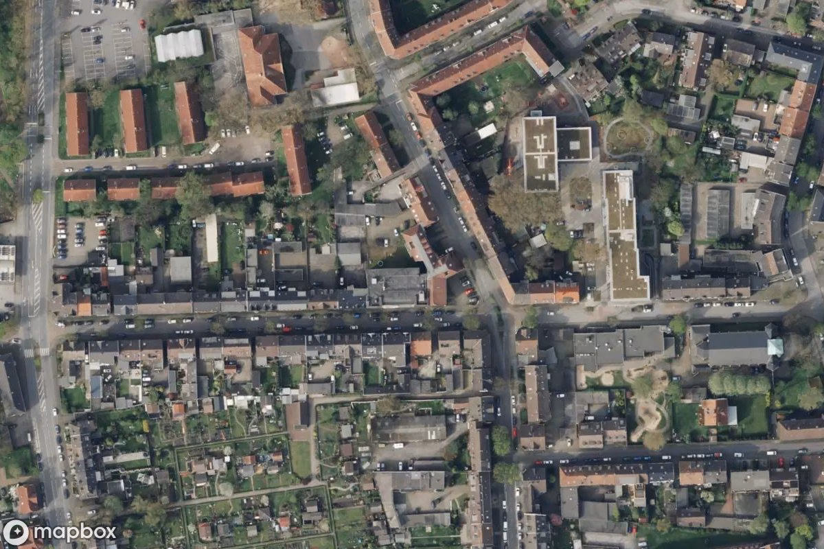 Aerial satellite view of Bunker, an abandoned Bunker in Herne, Germany