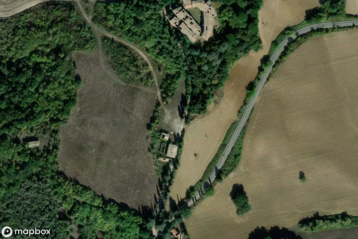 Aerial satellite view of Geisterdorf Montingegnoli, an abandoned Residence in Belforte, Italy