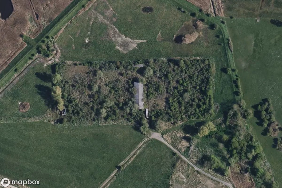 Satellittbilde fra luften av Eisenbahn-Werkstatt, et forlatt Fabrikk i Rostock, Tyskland