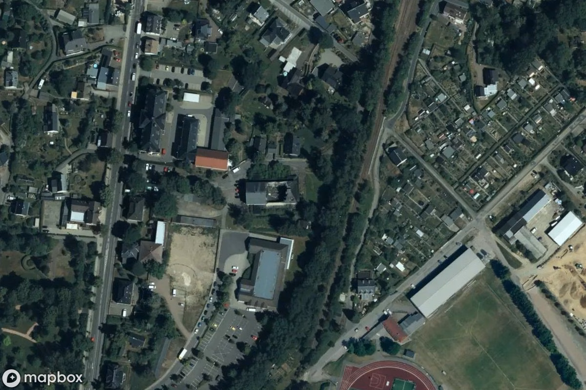 Aerial satellite view of Kino, an abandoned Theater in Brand-Erbisdorf, Germany