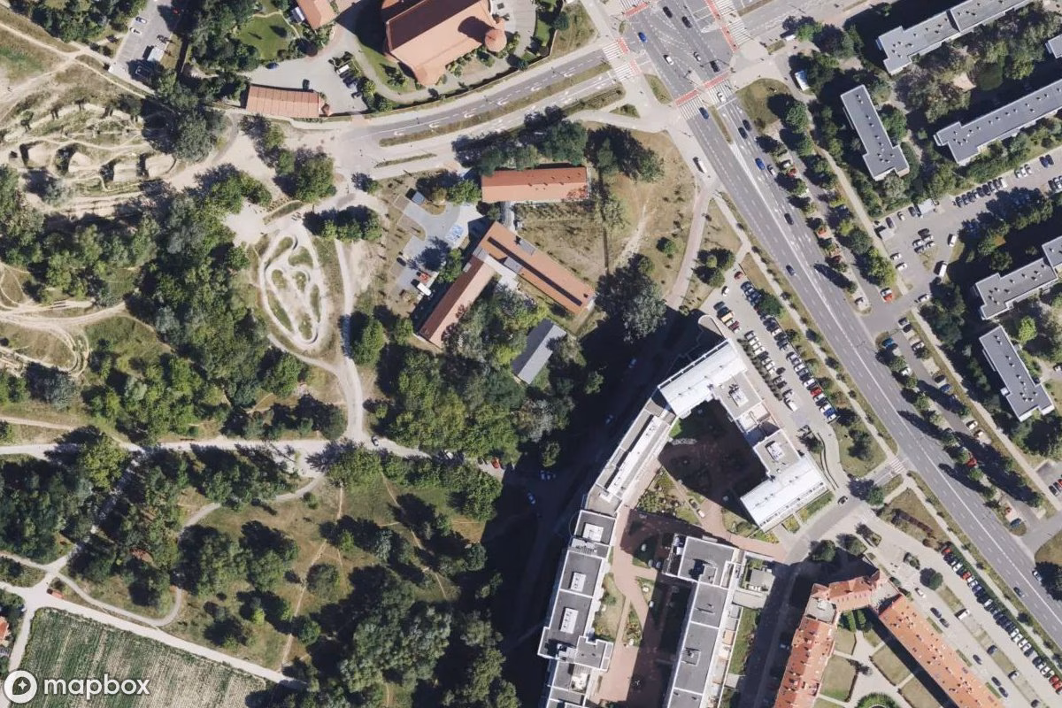 Vue aérienne satellite de Moczydło Manor Ruinen, un Ruine abandonné à Warsaw, Pologne