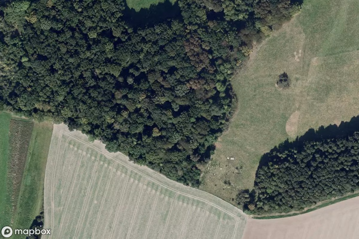 Aerial satellite view of Muna, an abandoned Military Site in Möhnesee, Germany