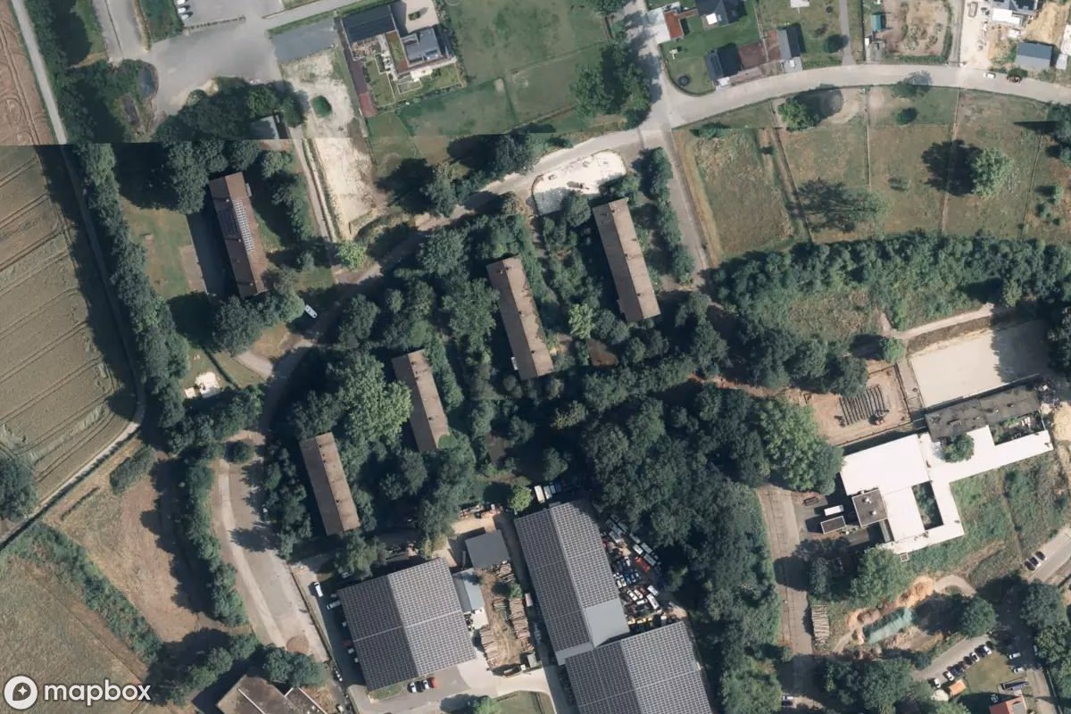 Vista aérea por satélite de Kaserne, un Instalación militar abandonado en Dülmen, Alemania