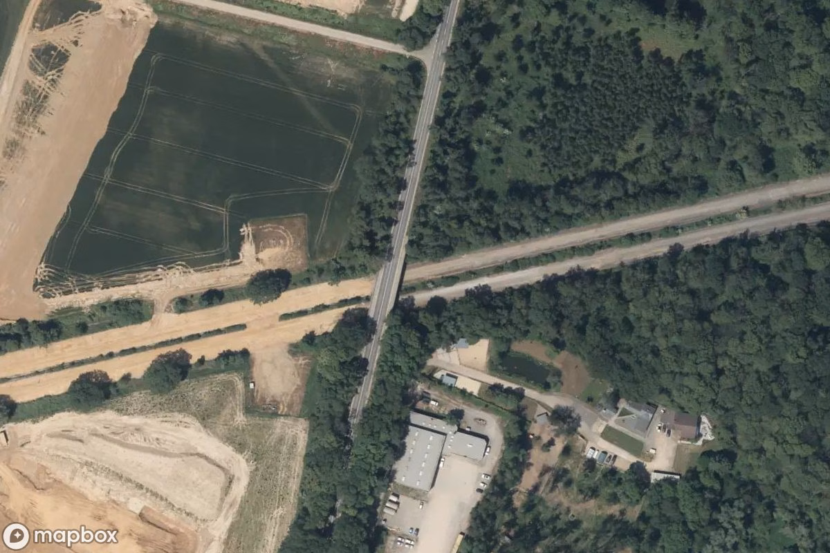 Satellittbilde fra luften av Trasse, et forlatt  i Kerpen, Tyskland