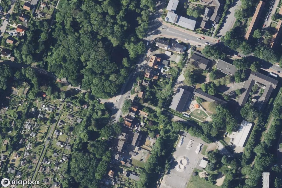 Satellietbeeld vanuit de lucht van Haus, een verlaten  in Bremen, Duitsland