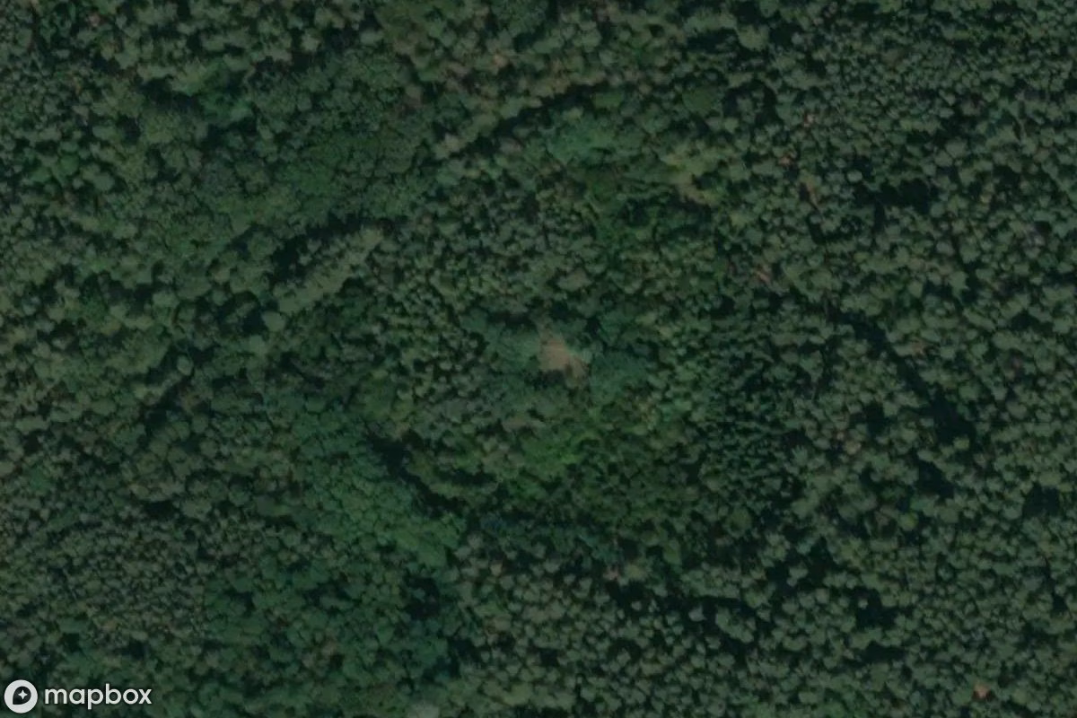 Satellittbilde fra luften av MRU Pz W 746, et forlatt i Pieski, Polen