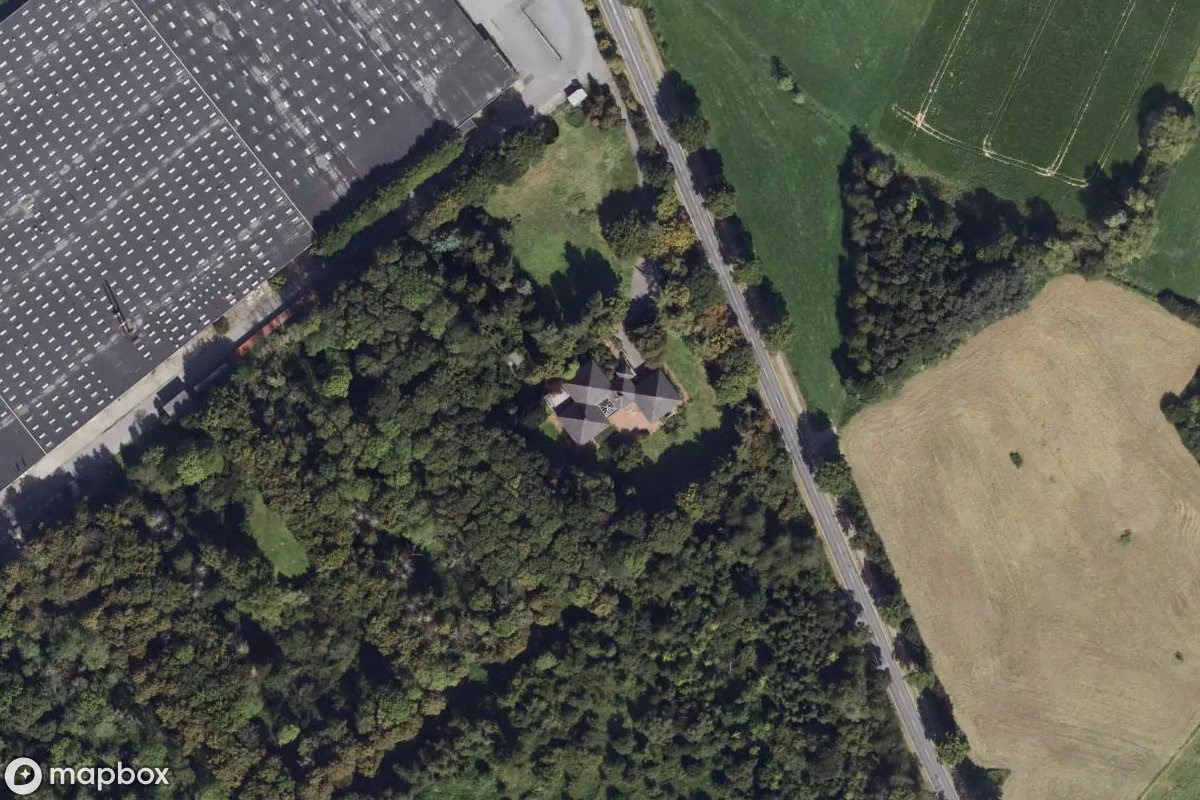 Vista aérea por satélite de Villa, un Residencia abandonado en Hückelhoven, Alemania