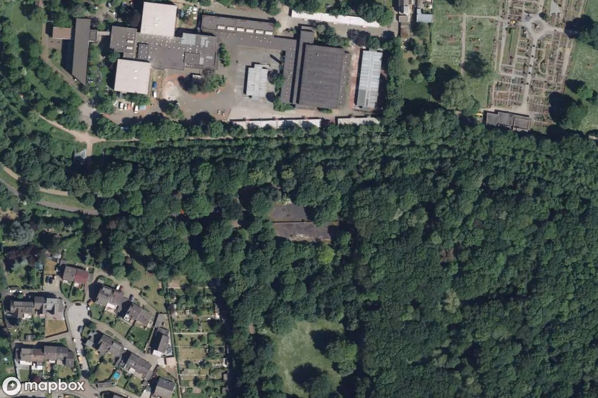 Vue aérienne satellite de Schwimmbad, un Piscine abandonné à Duisburg, Allemagne