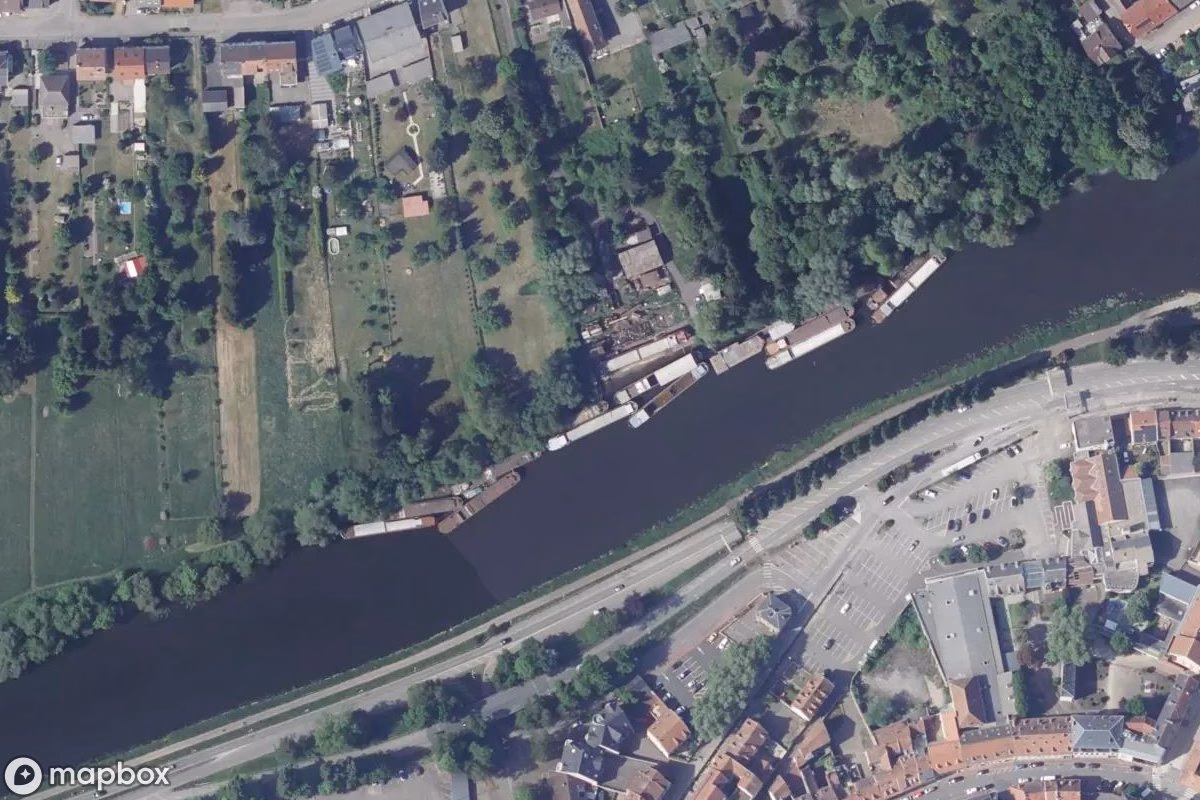 Satelitarny widok z lotu ptaka Schiffe, opuszczone w Sarreguemines, Francja