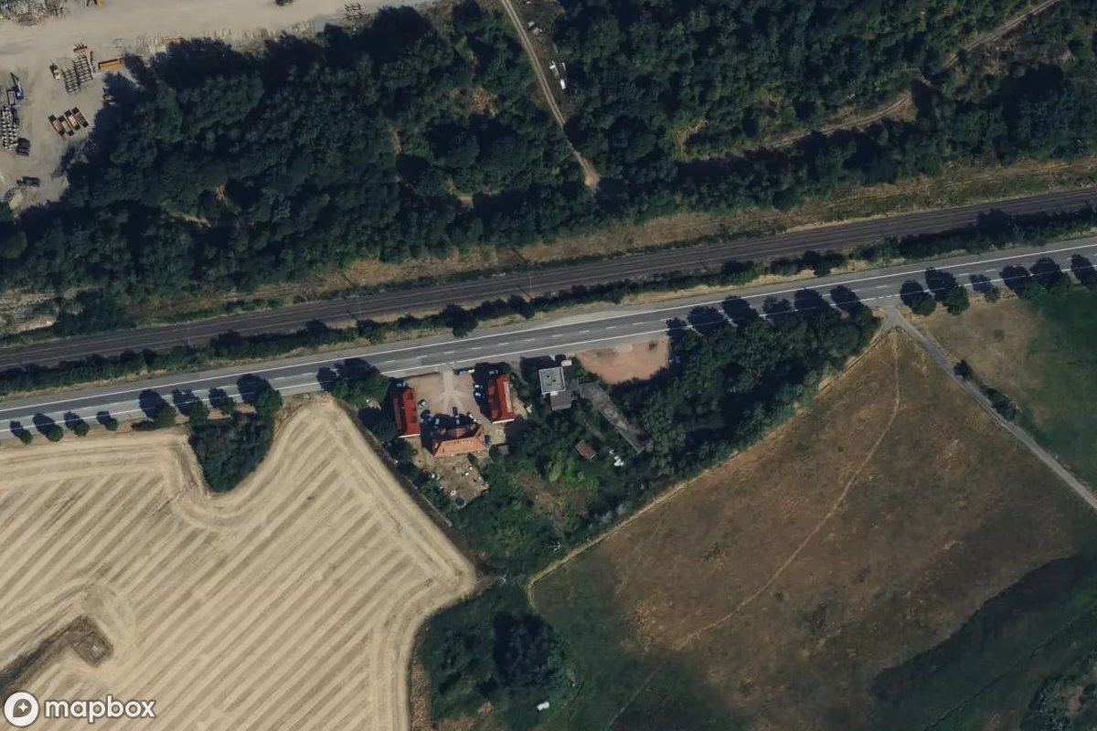 Aerial satellite view of Restaurant, an abandoned Restaurant in Kirkel, Germany