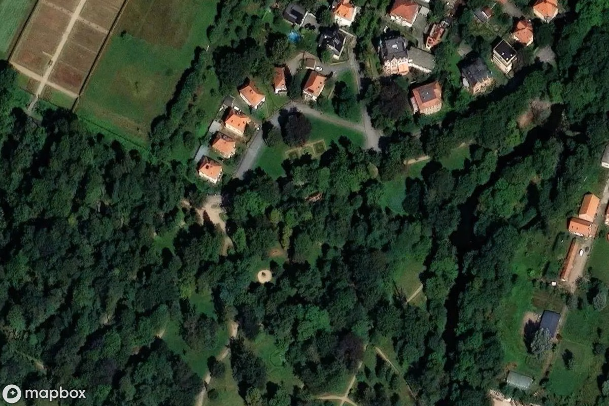 Aerial satellite view of Ausflugsgaststätte, an abandoned Restaurant in Quedlinburg, Germany