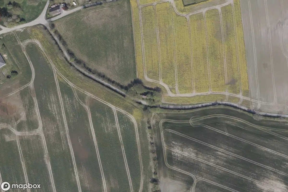Aerial satellite view of Haus, an abandoned  in Sønderborg, Denmark