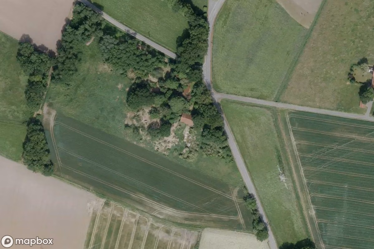 Aerial satellite view of Bauernhaus, an abandoned  in Herzebrock-Clarholz, Germany