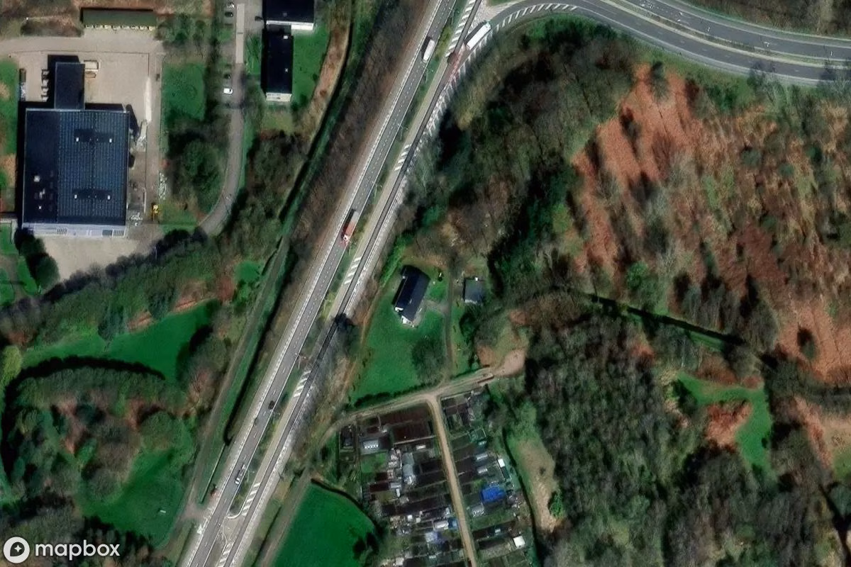 Satellitbillede set fra luften af Maison Radis, et forladt Beboelseshus i Turnhout, Belgien