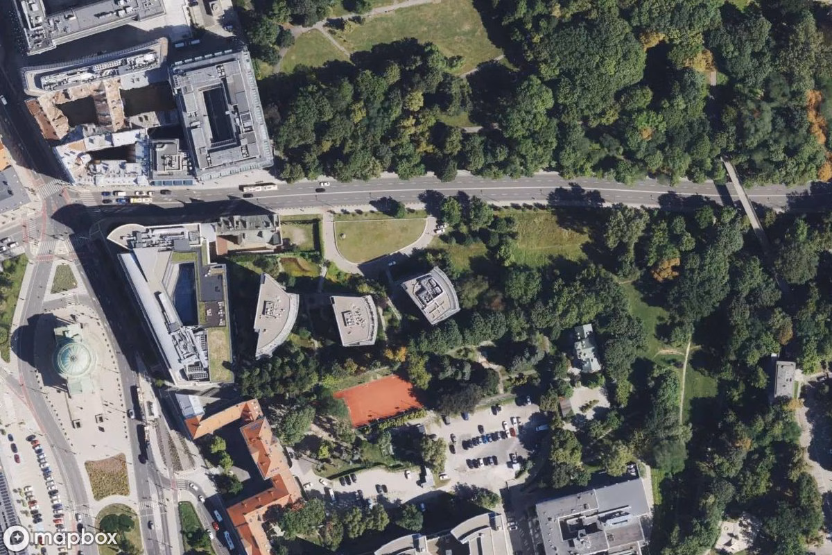 Vue aérienne satellite de Korridor des Prinzen, un Tunnel abandonné à Warsaw, Pologne