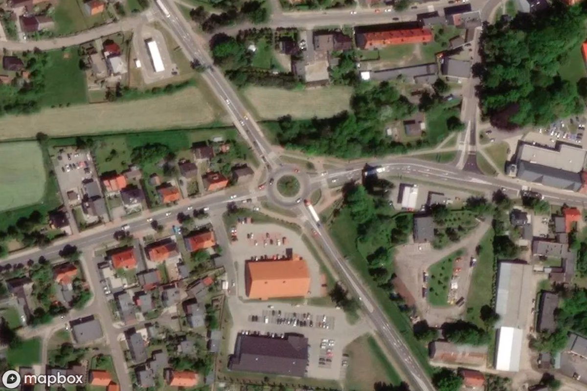 Satellitbillede set fra luften af Olesno, et forladt  i Olesno, Polen