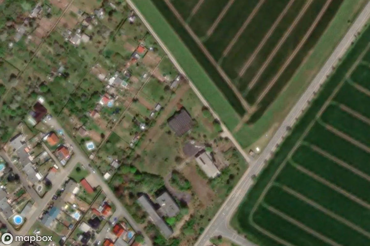 Aerial satellite view of Turnhalle, an abandoned Industrial Site in Stadt Hoym/Anhalt, Germany