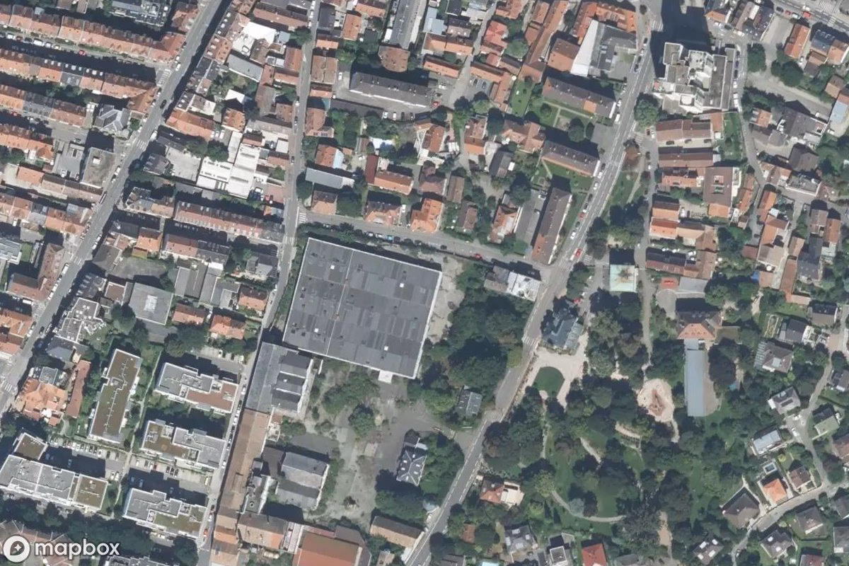 Vue aérienne satellite de Firma Schützenberger, un abandonné à Schiltigheim, France