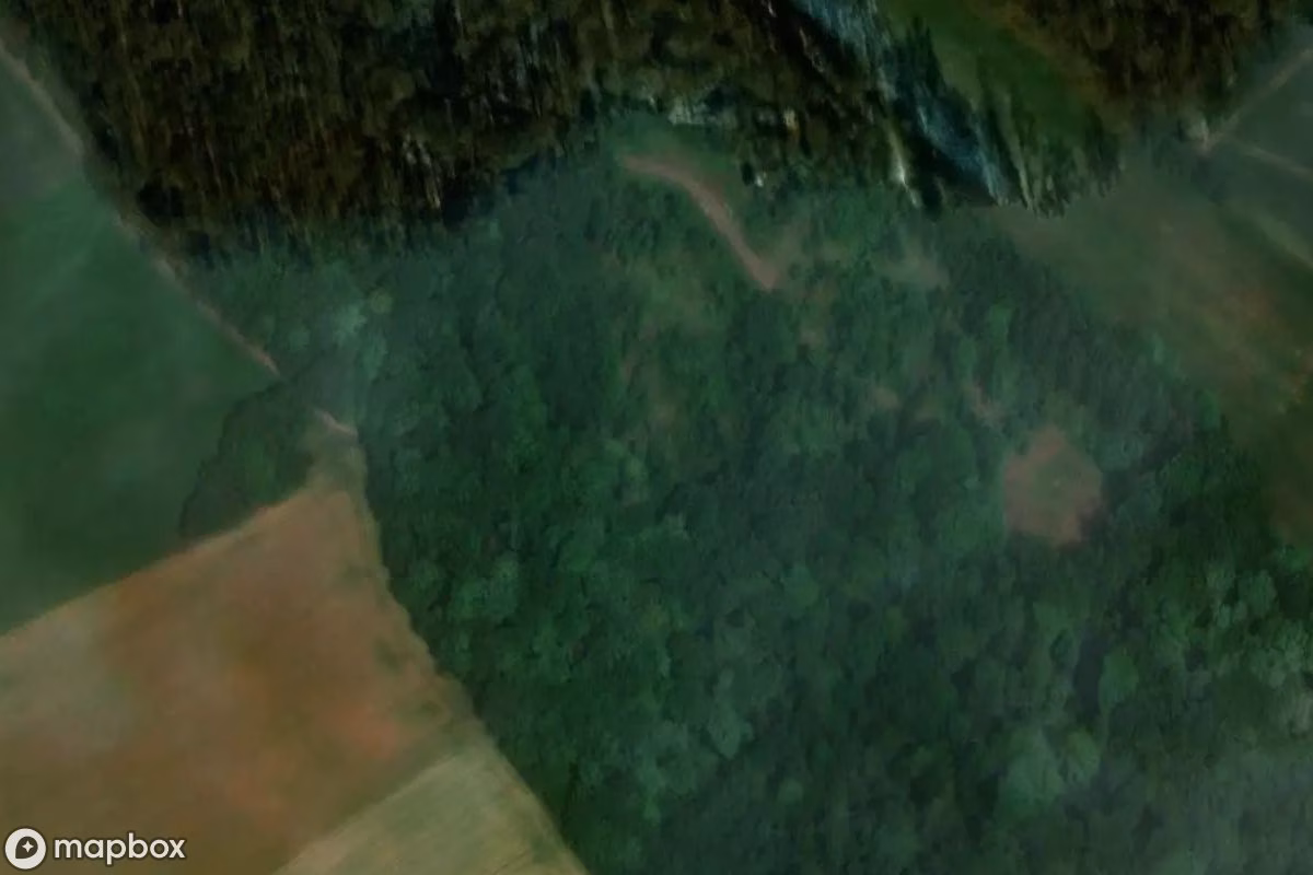 Aerial satellite view of Steinbruch, an abandoned Mine in Berndshausen, Germany