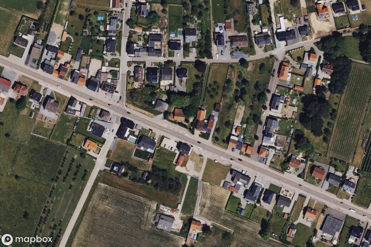 Aerial satellite view of Lost Place, an abandoned  in Piringen, Belgium