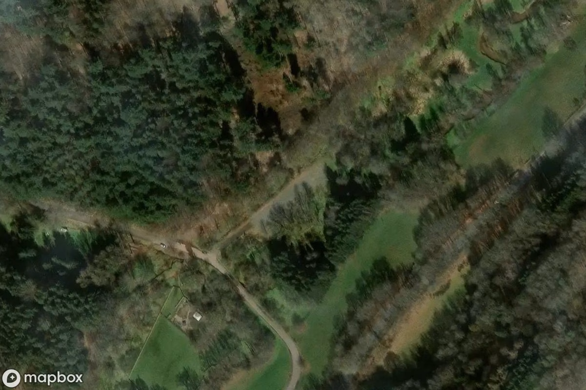 Aerial satellite view of Hubschrauber-Landeplatz, an abandoned Military Site in Maßweiler, Germany