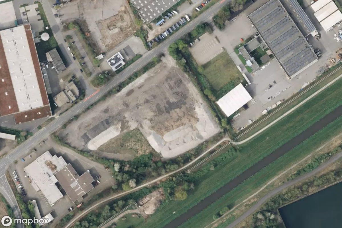 Aerial satellite view of Modegeschäft, an abandoned  in Gelsenkirchen, Germany