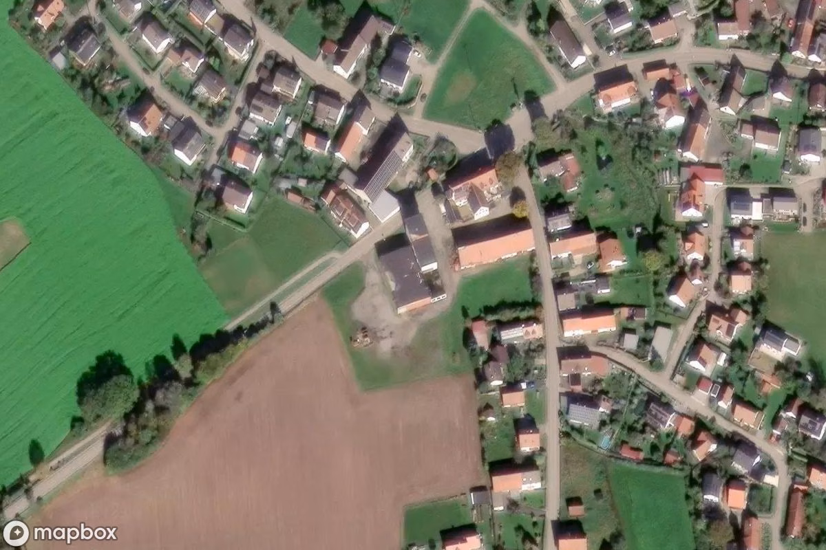 Satellitbild från luften av Brauerei, en övergiven Fabrik i Rommelsried, Tyskland