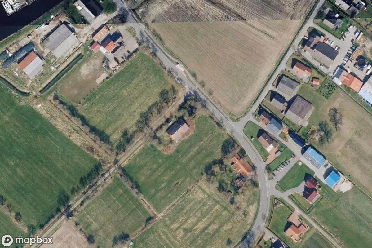 Aerial satellite view of Bauernhof, an abandoned Farm in Westerende-Kirchloog, Germany